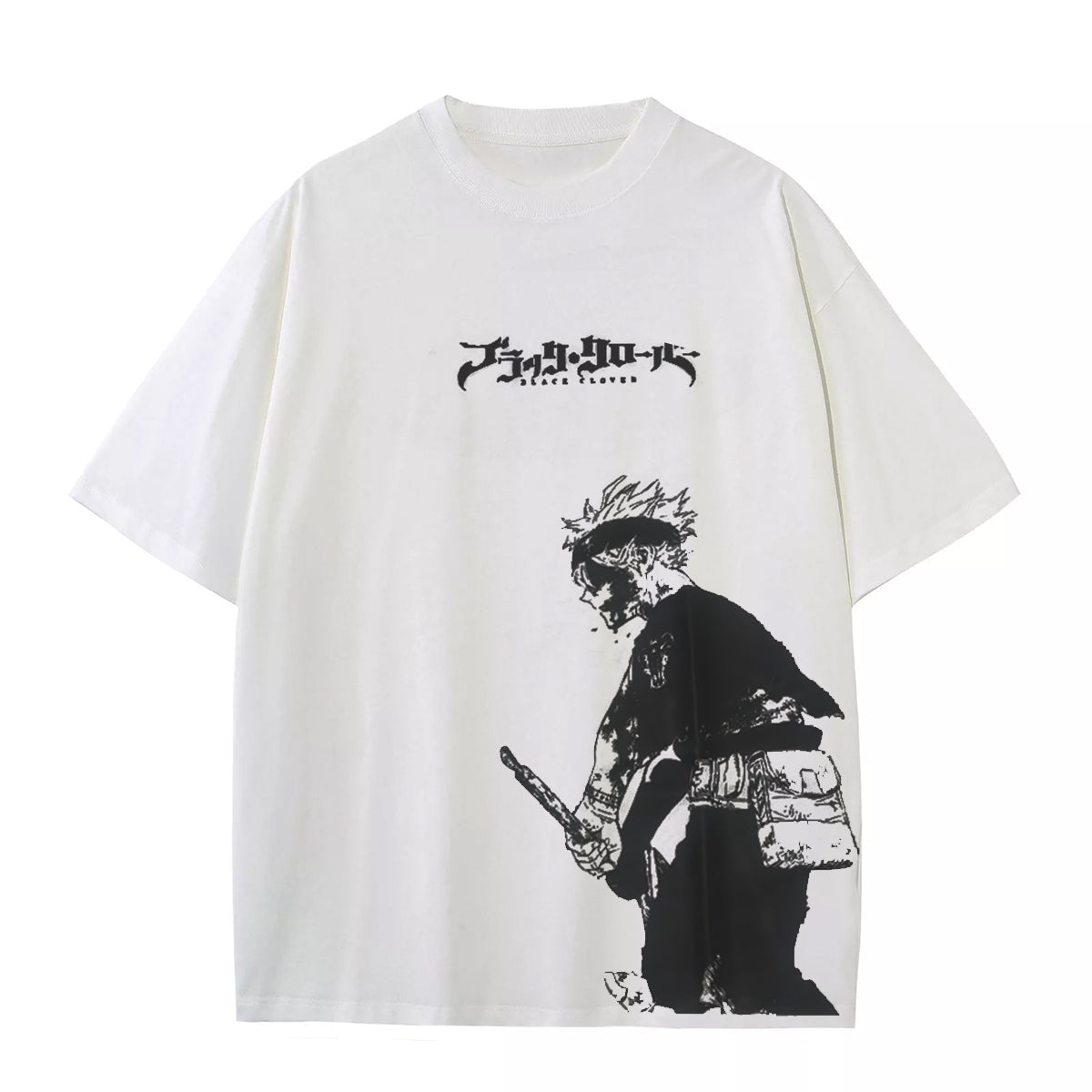 Asta x Black Bulls Black Clover Anime Double Printed Vintage Washed Tee Unisex