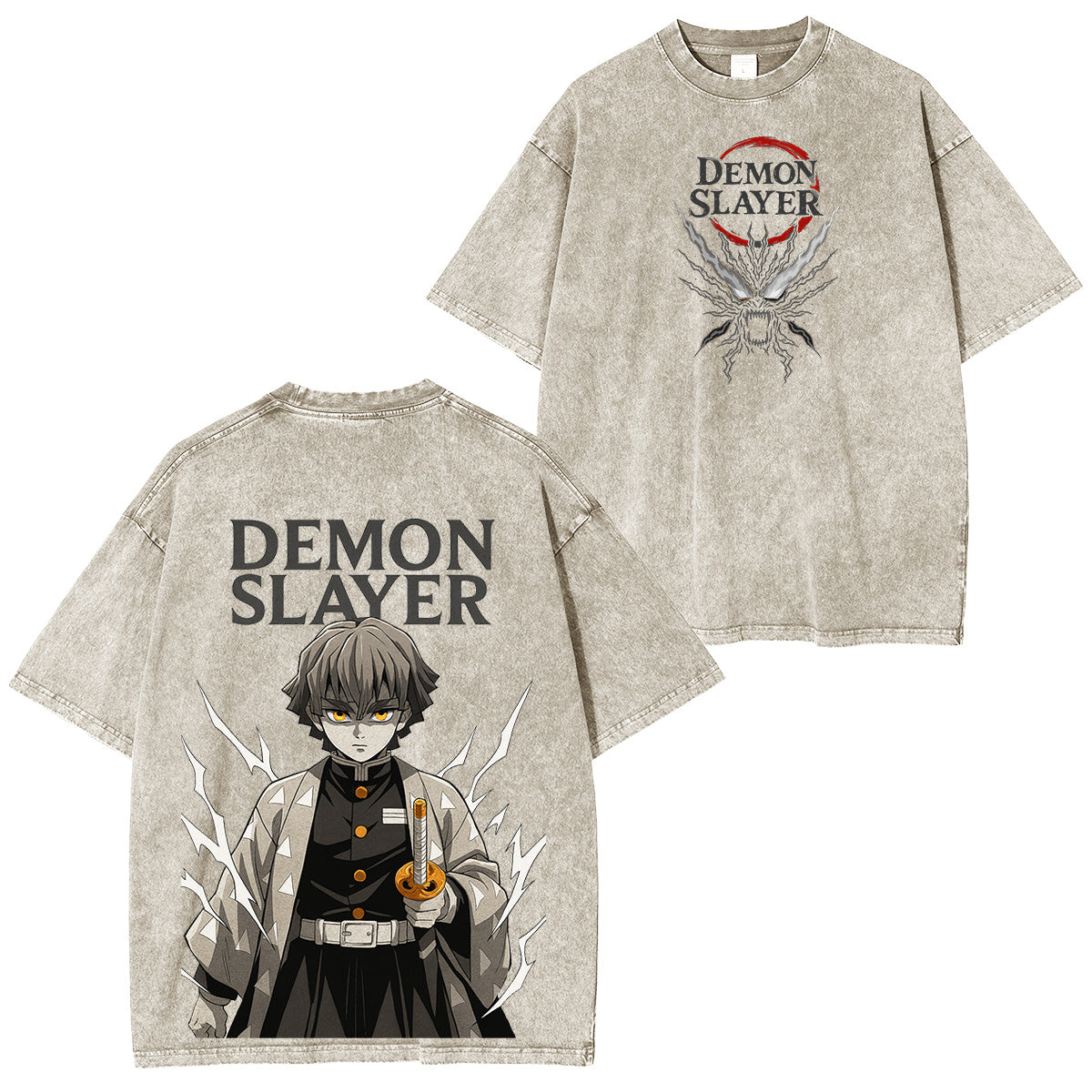 Camiseta lavada unisex Zenitsu Demon Slayer