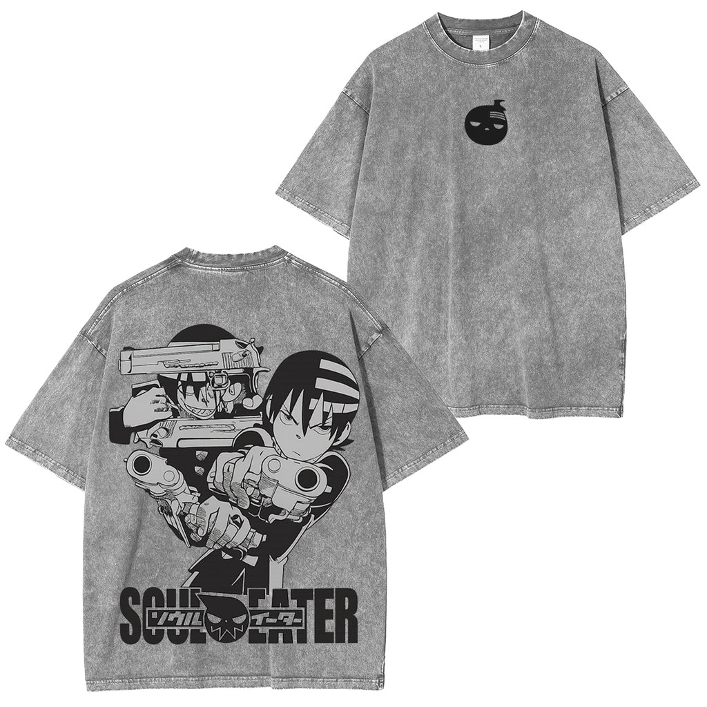 Camiseta unisex desgastada a juego de Soul Eater