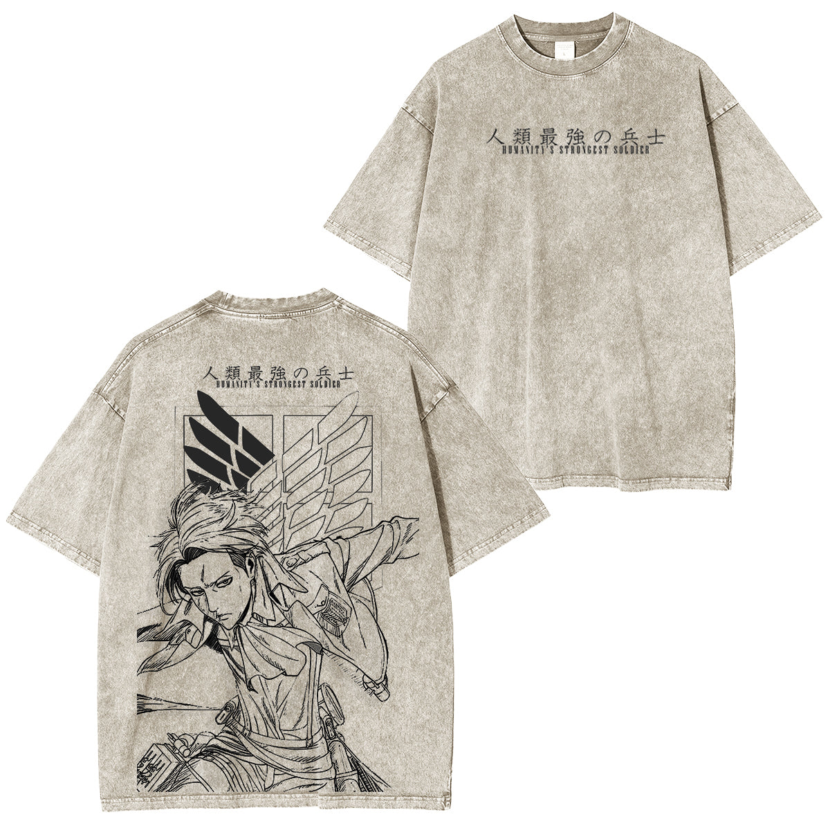Camiseta Lavada Unisex de Attack on Titan