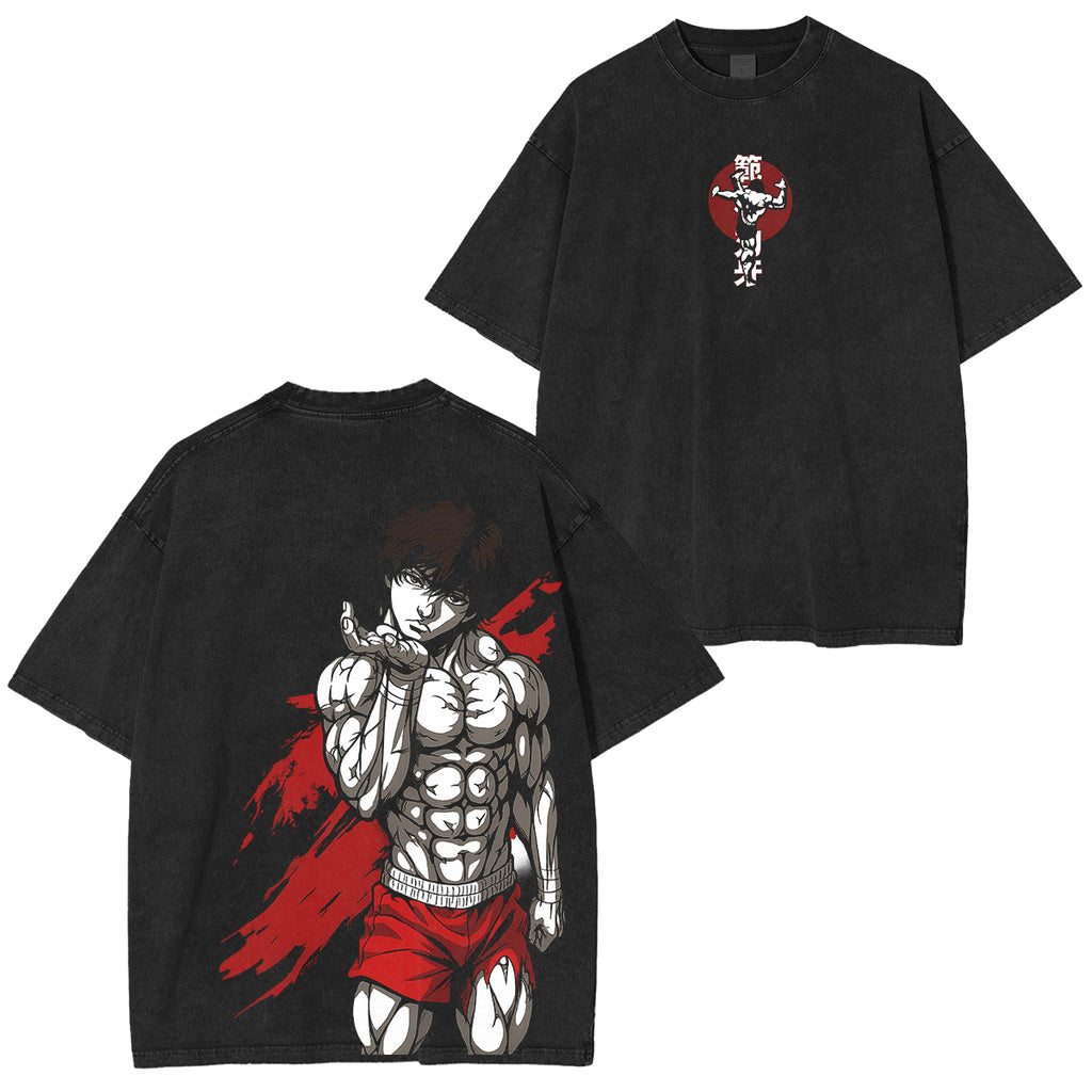 T-shirt unisexe vintage lavé Baki Hanma Anime Manga