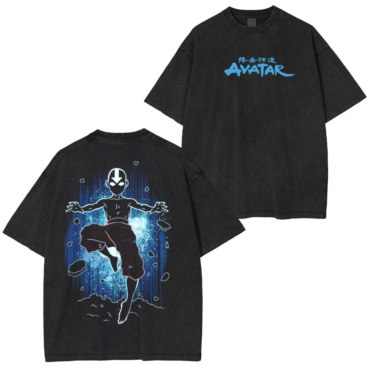 T-shirt Unisexe Lavé Vintage Manga Avatar : Le Dernier Maître de l'Air