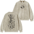 Sudadera de cuello redondo con lavado vintage de una pieza