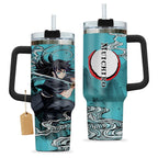 Vaso de acero inoxidable Demon Slayer Muichiro Tokito Kimetsu no Yaiba de 30 o 40 oz con asa HG