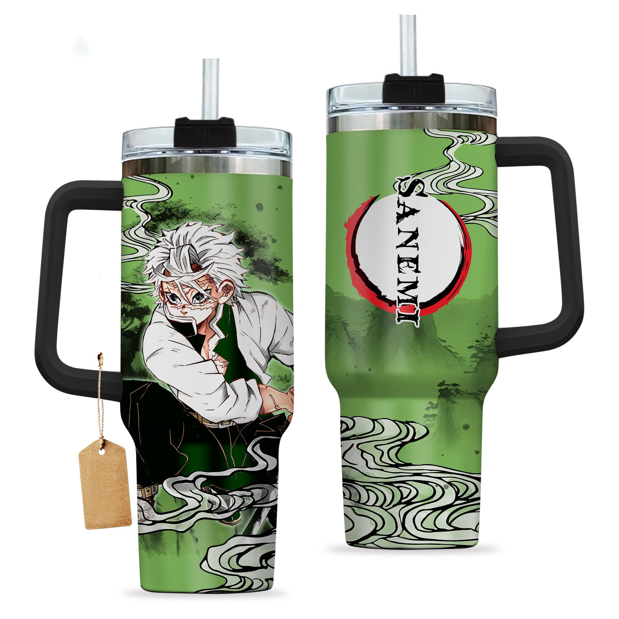 Demon Slayer Sanemi Shinazugawa 30oz or 40oz Stainless Steel Tumbler With Handle HG
