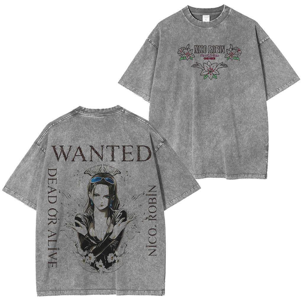 T-shirt lavé vintage ONE PIECE Nico Robin
