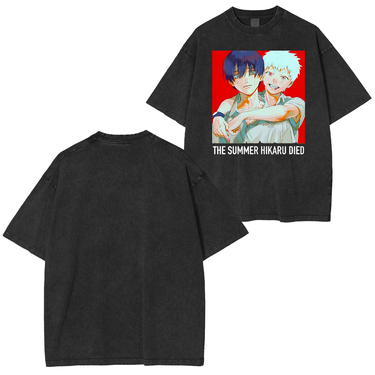 thesummerhikarudied:Camiseta con lavado retro doble de arte oficial de Hikaru y Yoshiki