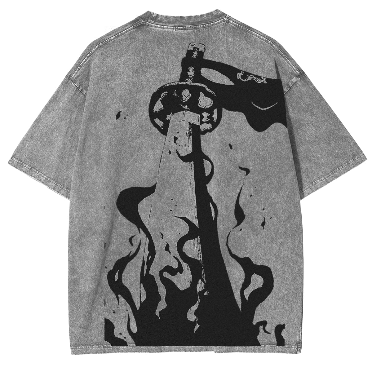 Camiseta Oversize Vintage Lavada "Wolves Berserker"