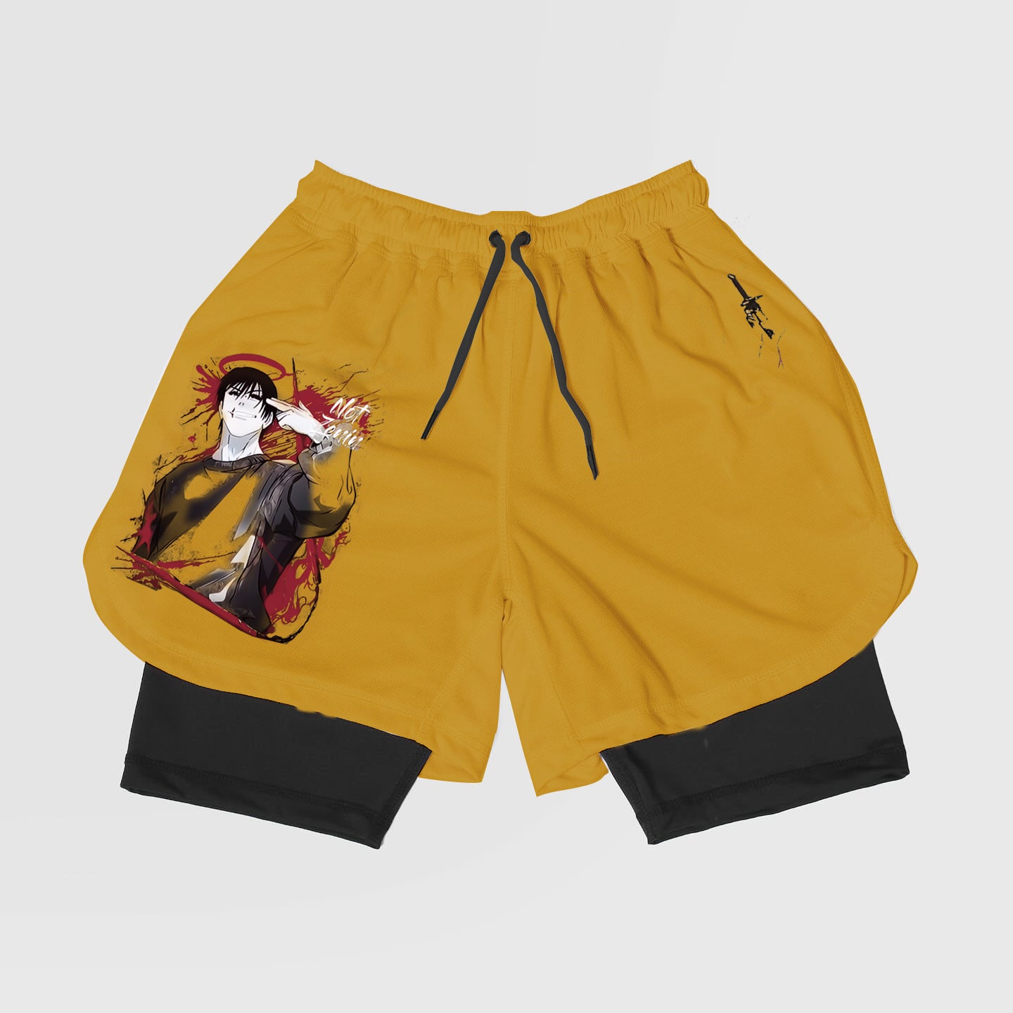 Jujutsu Kaisen-Short de sport en maille respirante avec doublure