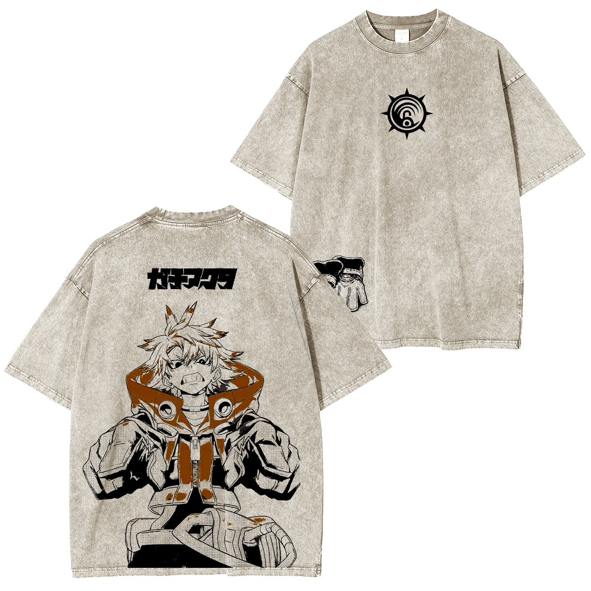 Camiseta/Sudadera/Sudadera con capucha lavada vintage Gachiakuta