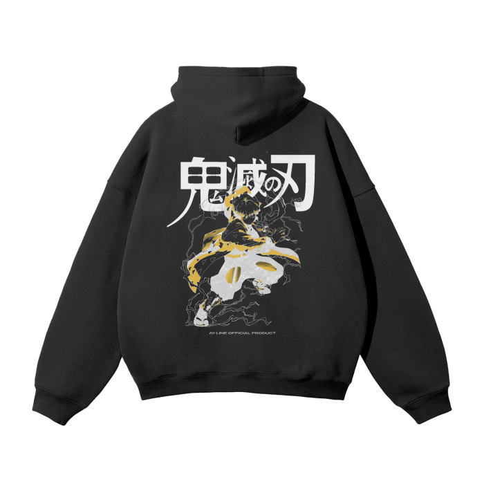 Blade of Thunder Graffiti Streetwear Hoodie Black