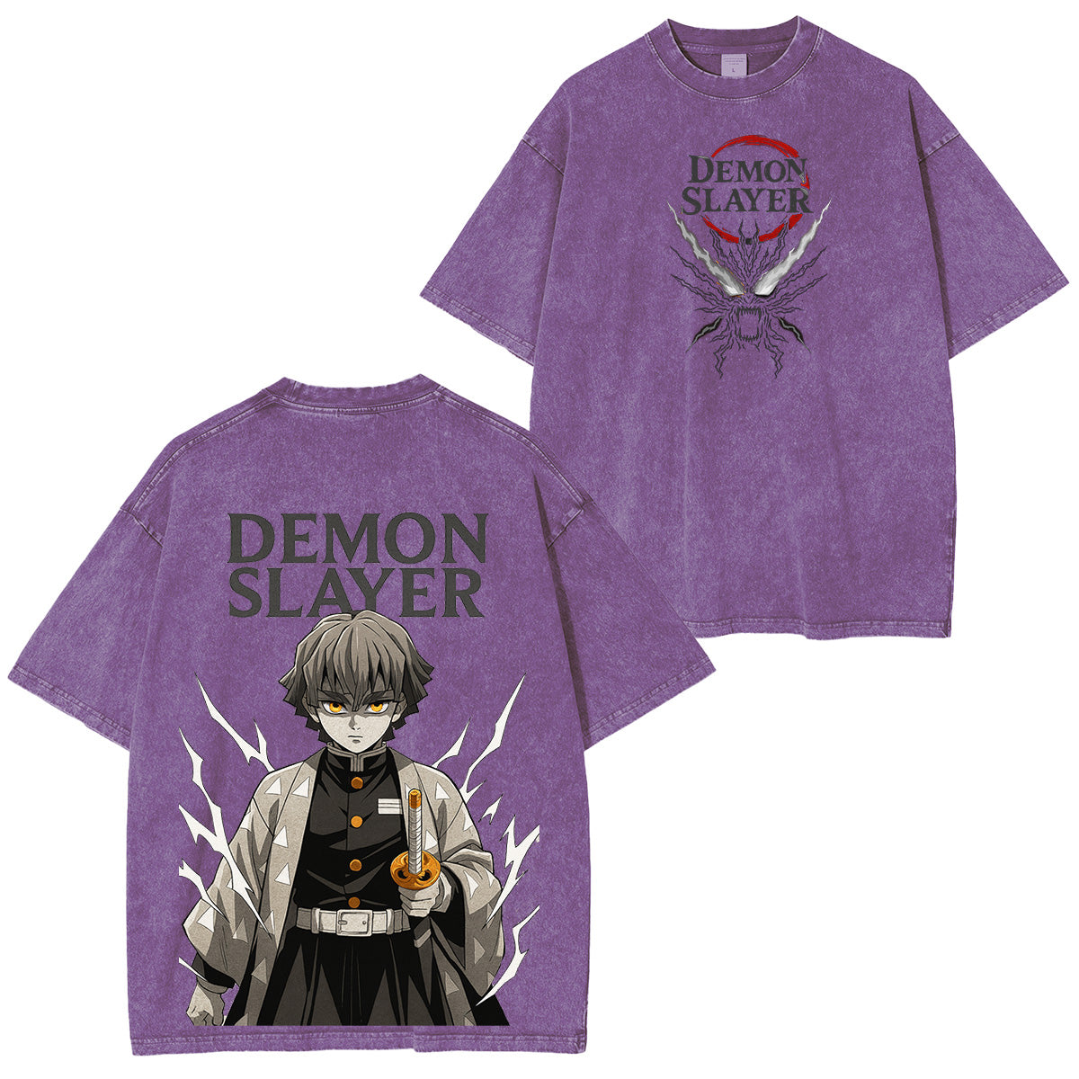 Camiseta lavada unisex Zenitsu Demon Slayer