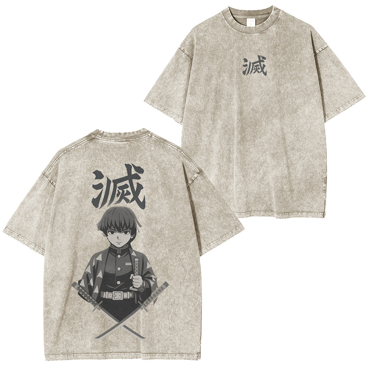 T-shirt lavé unisexe Zenitsu Demon Slayer