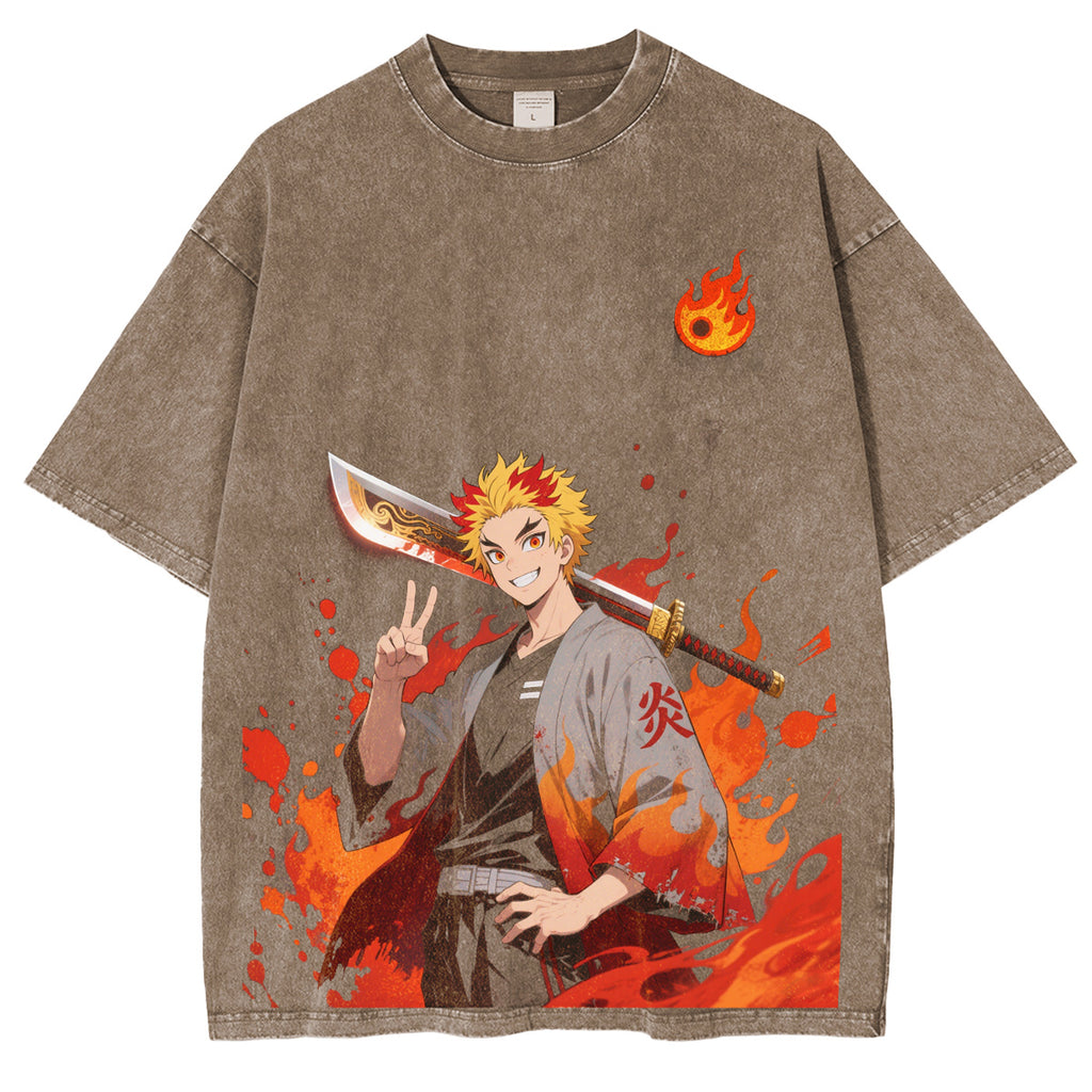 Camiseta Anime de Rengoku Kyojuro de Demon Slayer