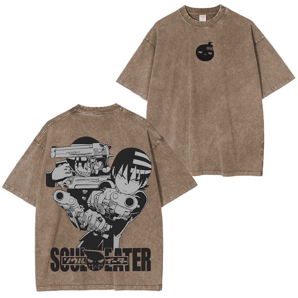 Camiseta unisex desgastada a juego de Soul Eater