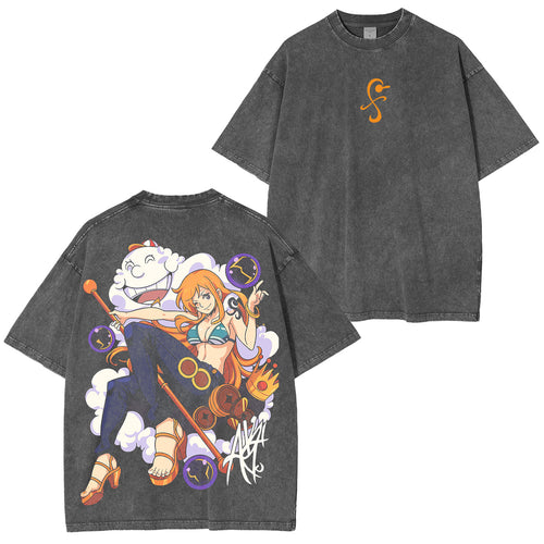 Nami, One Piece Camiseta Lavada Unisex