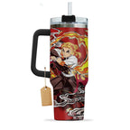 Vaso de acero inoxidable Demon Slayer Kyojuro Rengoku de 30 o 40 oz con asa HG