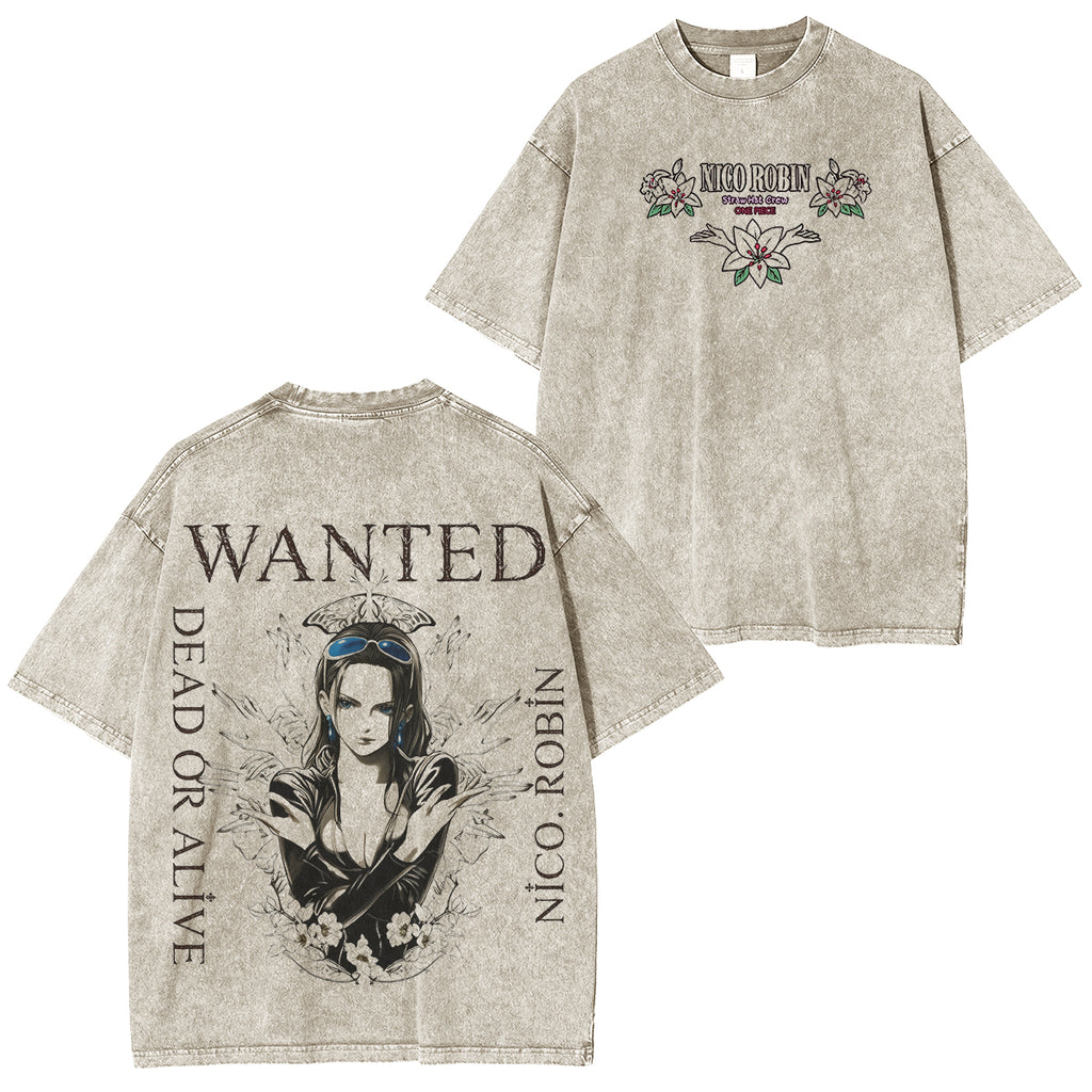 T-shirt lavé vintage ONE PIECE Nico Robin