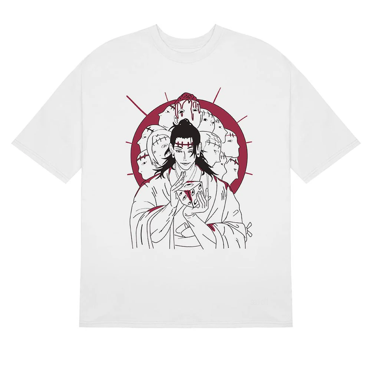 T-shirt Geto Suguru Jujutsu Kaisen avec motifs Esprits Maudits – Vêtement d'anime élégant