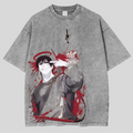 T-shirt unisexe Jujutsu Kaisen effet délavé