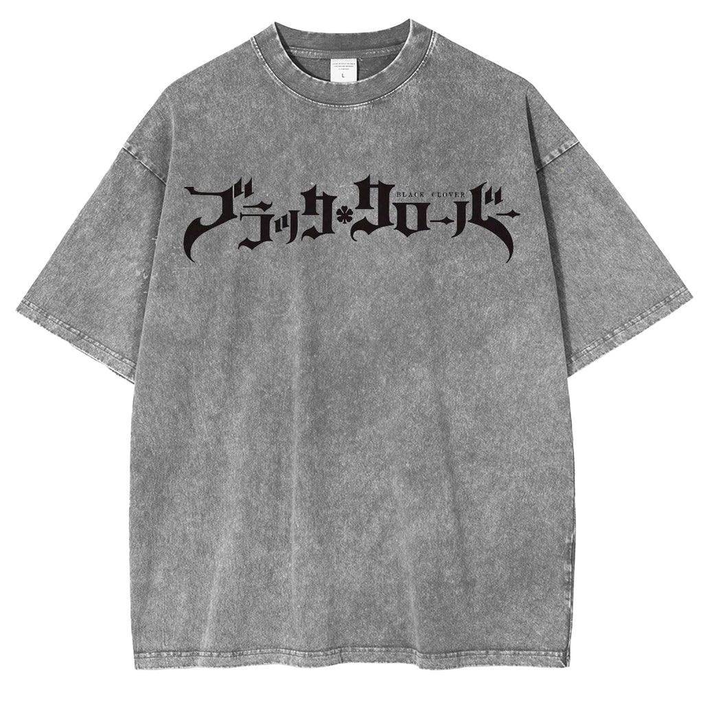 Black Clover Vintage Washed Oversize T-Shirt