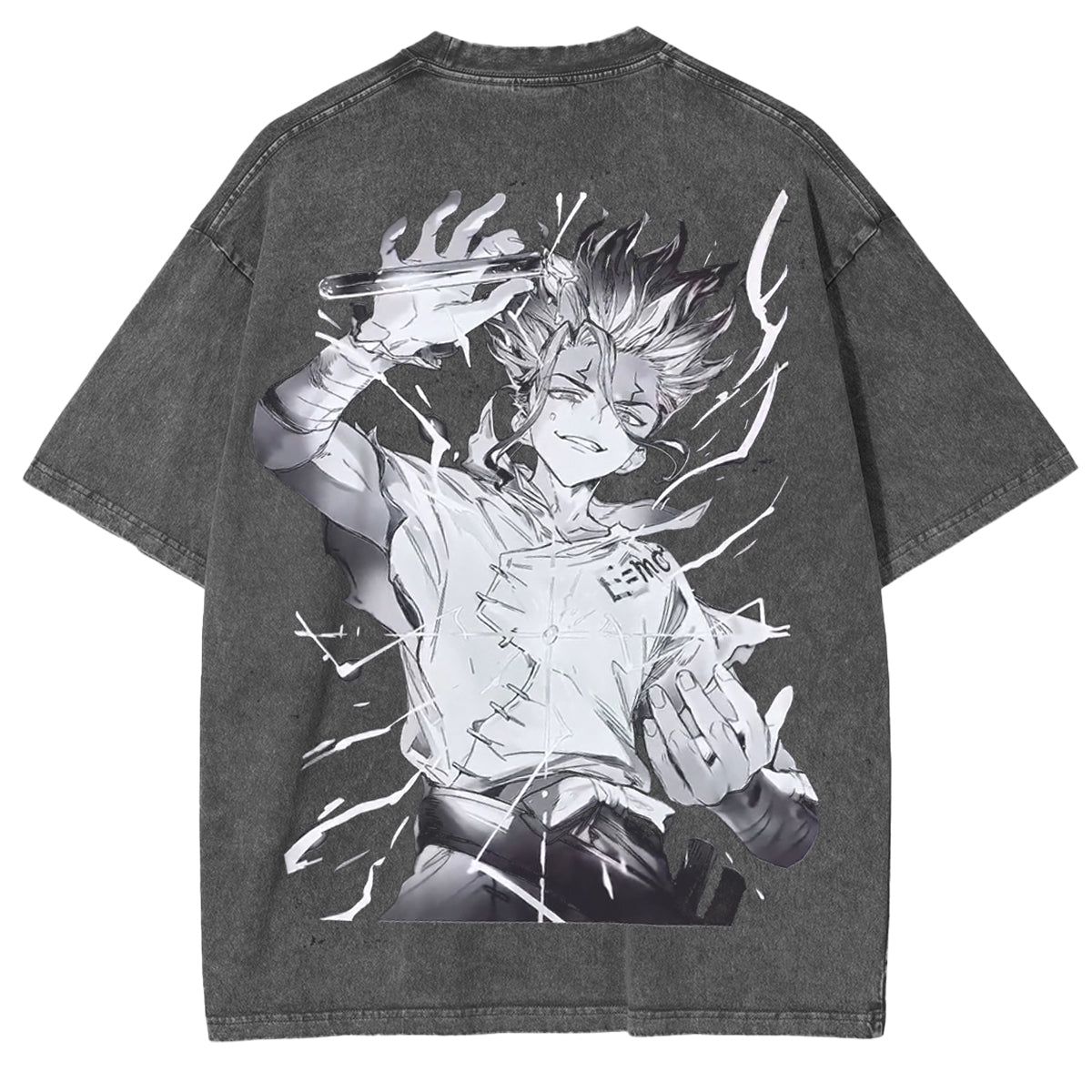 Camiseta de anime vintage lavada Senku Ishigami