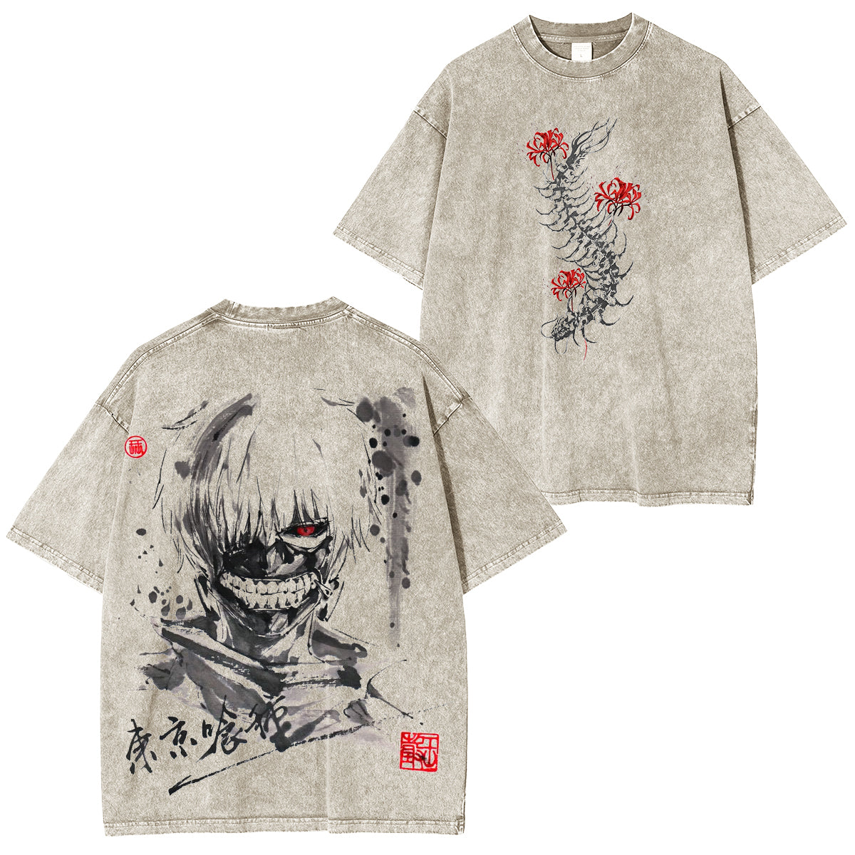 Tokyo Ghoul Anime Unisex Washed T-Shirt