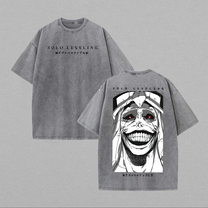 Camiseta Unisex Estampada Lavada Solo Leveling