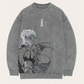 Anime Gojo Printed Pullover Crew Neck Sweatshirt