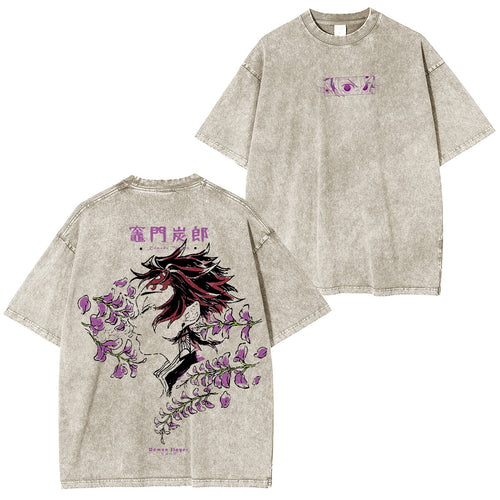 Demon Slayer:Kamado Tanjiro Vintage washed T-shirt/Crewneck/Hoodie