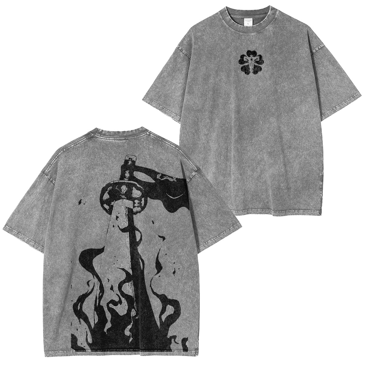 Camiseta Oversize Vintage Lavada "Wolves Berserker"