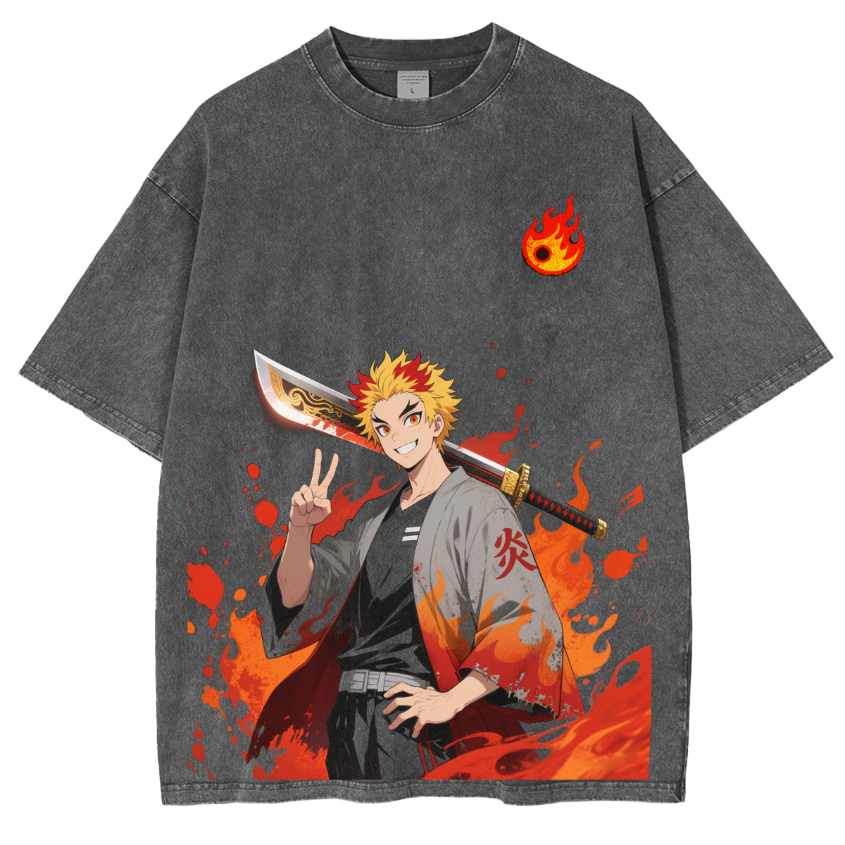Camiseta Anime de Rengoku Kyojuro de Demon Slayer