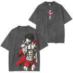 T-shirt unisexe vintage lavé Baki Hanma Anime Manga