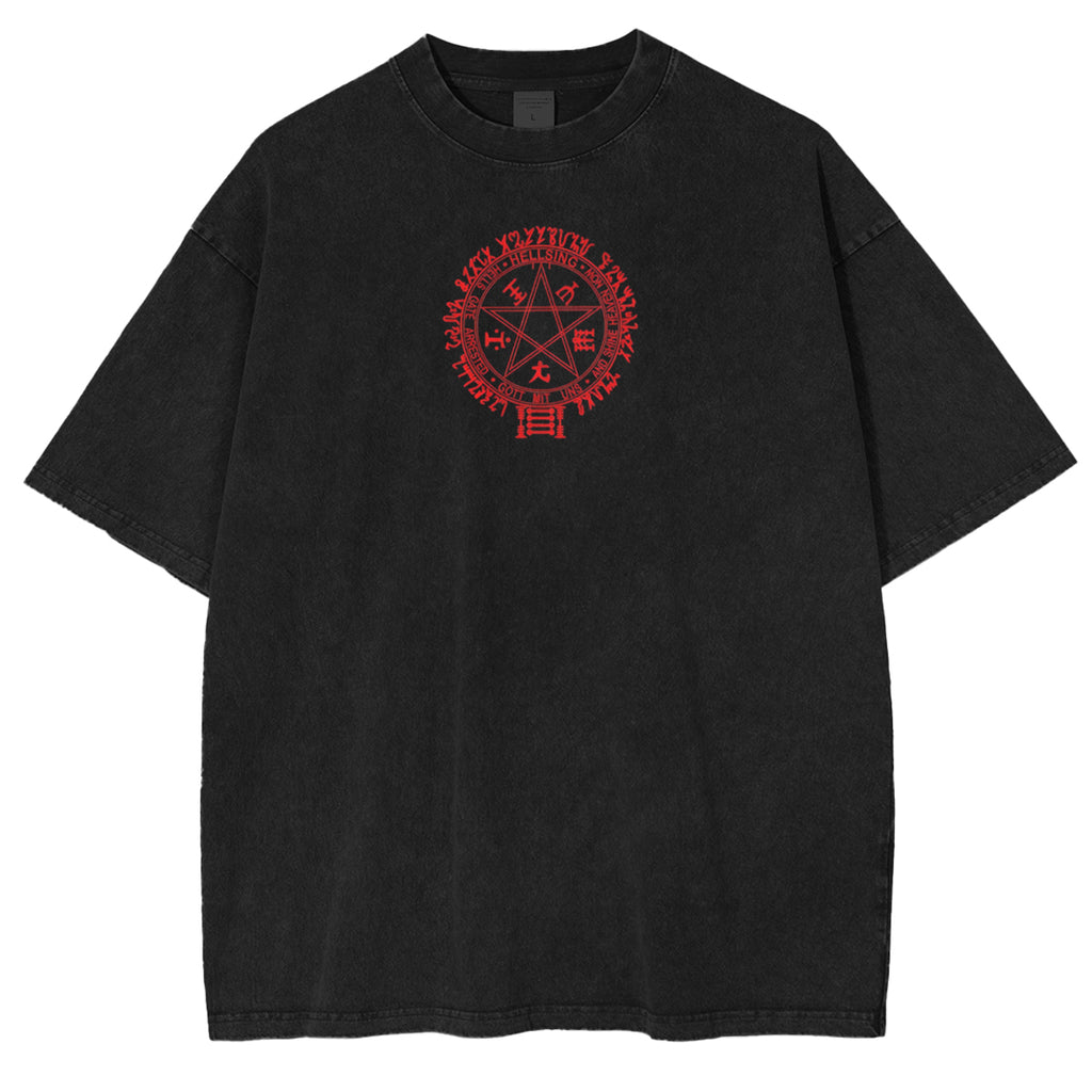 Hellsing Manga Vintage Wash Oversized T-shirt