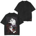 Asta Yuno Black Clover Anime Double Printed Vintage Washed Tee Unisex