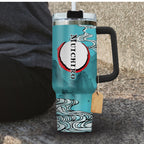Vaso de acero inoxidable Demon Slayer Muichiro Tokito Kimetsu no Yaiba de 30 o 40 oz con asa HG