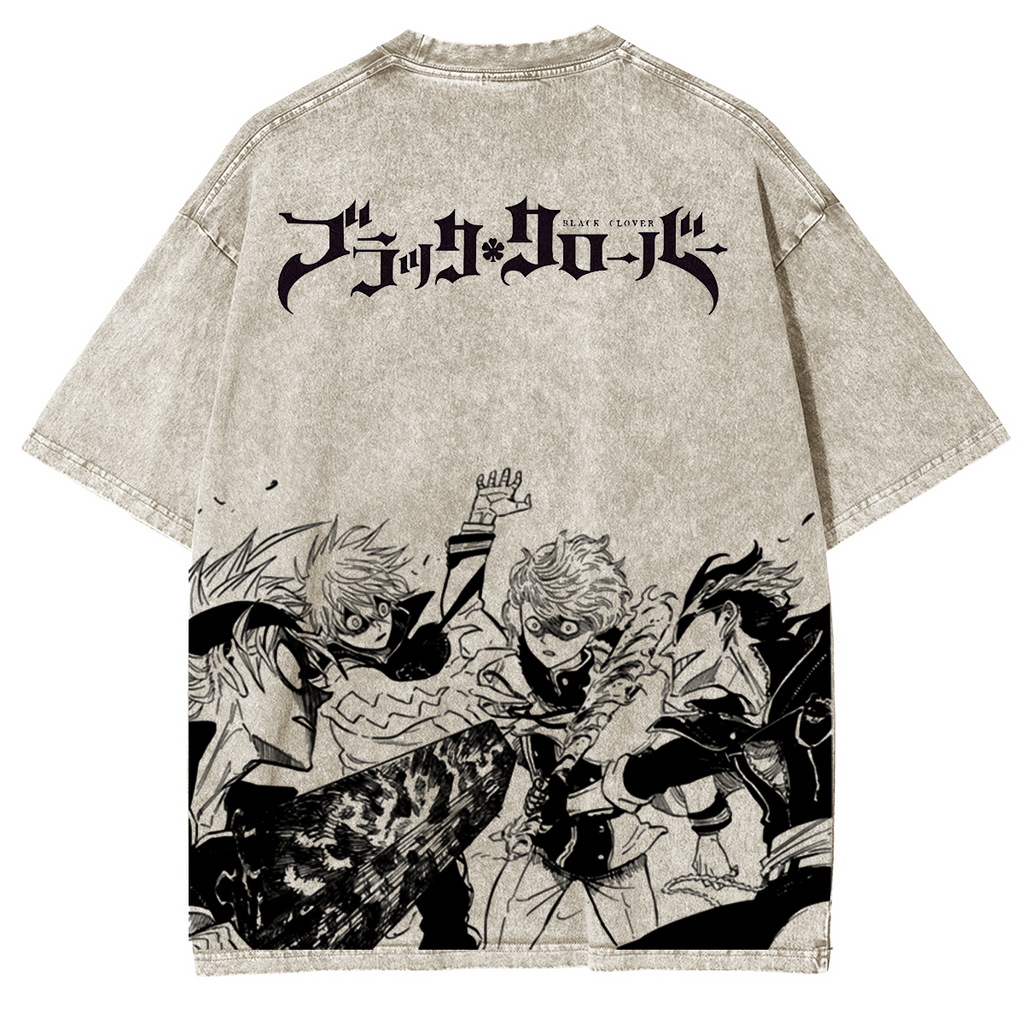 Black Clover Vintage Washed Oversize T-Shirt