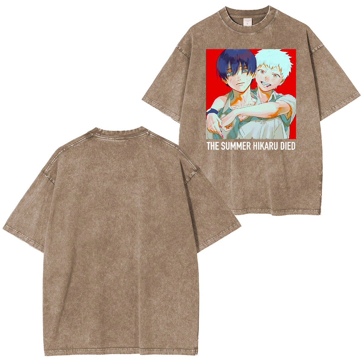 thesummerhikarudied:Camiseta con lavado retro doble de arte oficial de Hikaru y Yoshiki