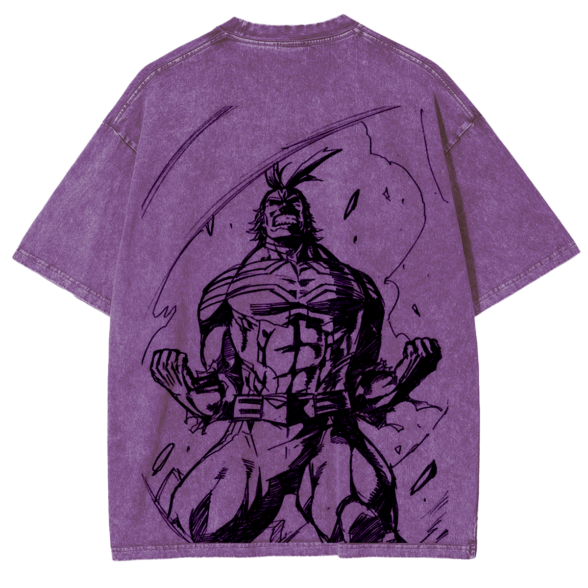 T-shirt en coton délavé My Hero Academia double imprimé oversize anime mangaT-shirt en coton délavé double imprimé oversize anime manga