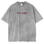 T-shirt Unisexe Imprimé Double Style Vintage Délavé Anime Black Clover ASTA