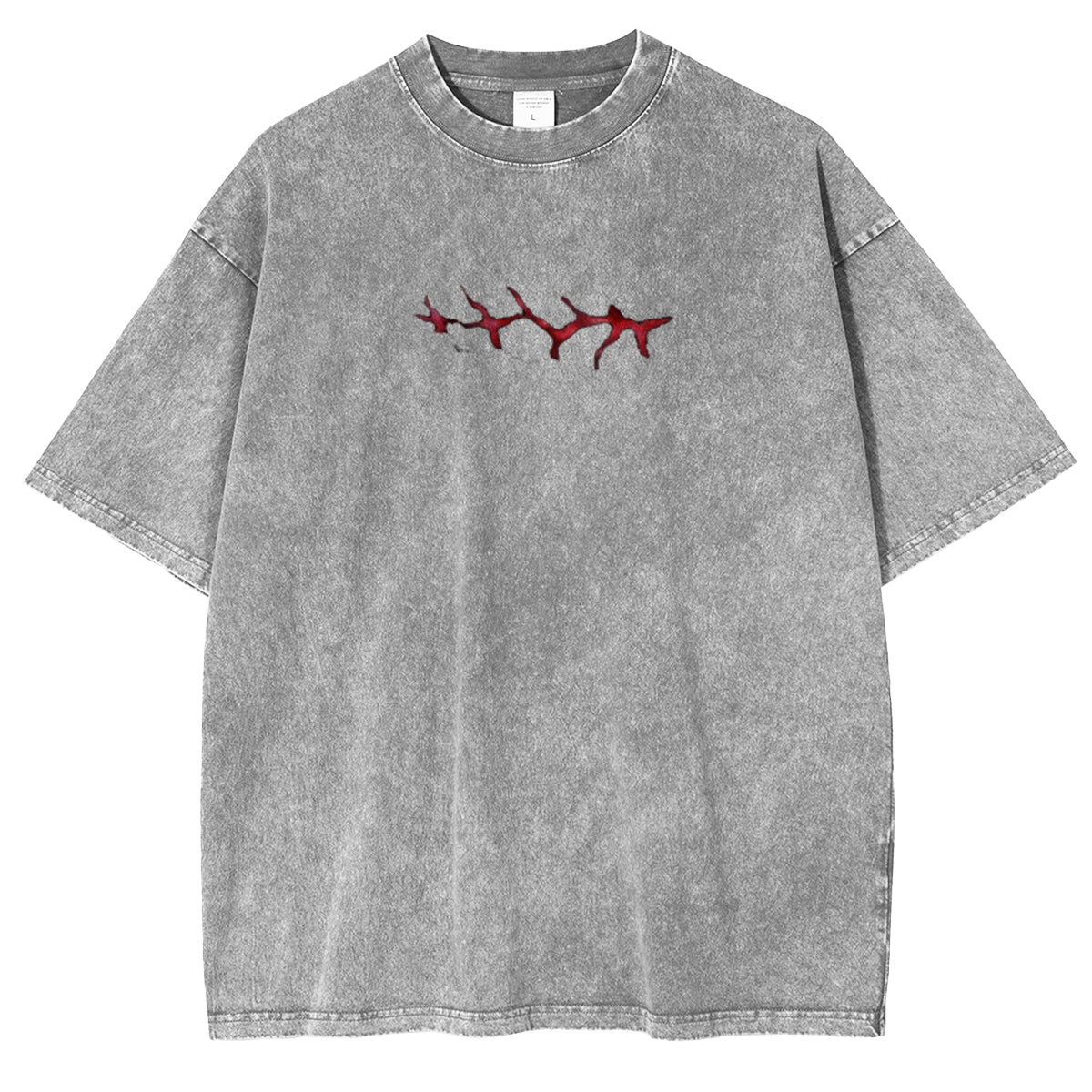 T-shirt Unisexe Imprimé Double Style Vintage Délavé Anime Black Clover ASTA
