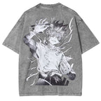 Camiseta de anime vintage lavada Senku Ishigami