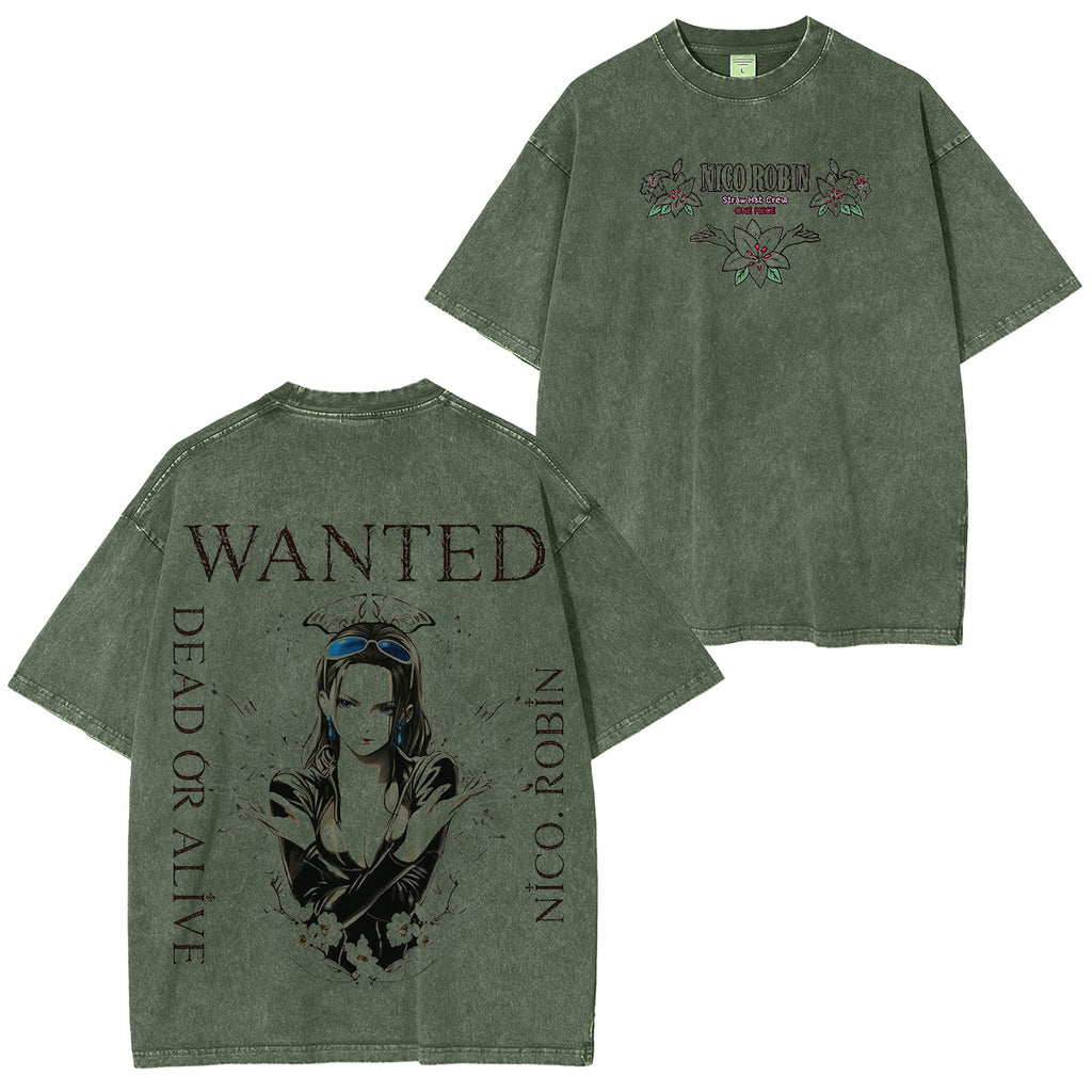 T-shirt lavé vintage ONE PIECE Nico Robin