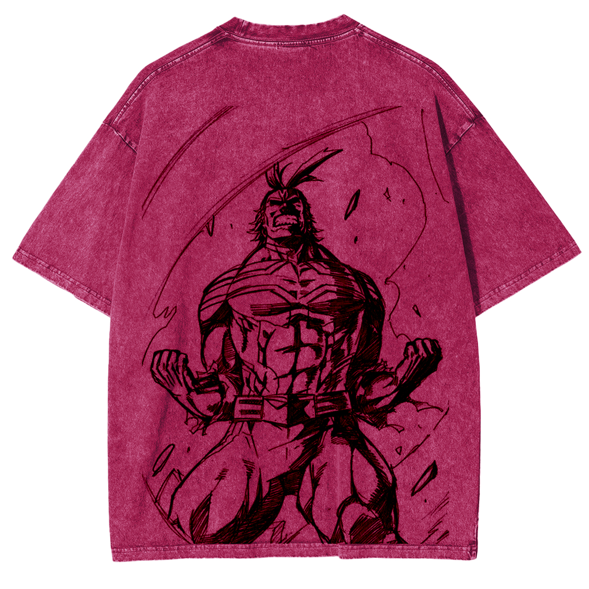 T-shirt en coton délavé My Hero Academia double imprimé oversize anime mangaT-shirt en coton délavé double imprimé oversize anime manga