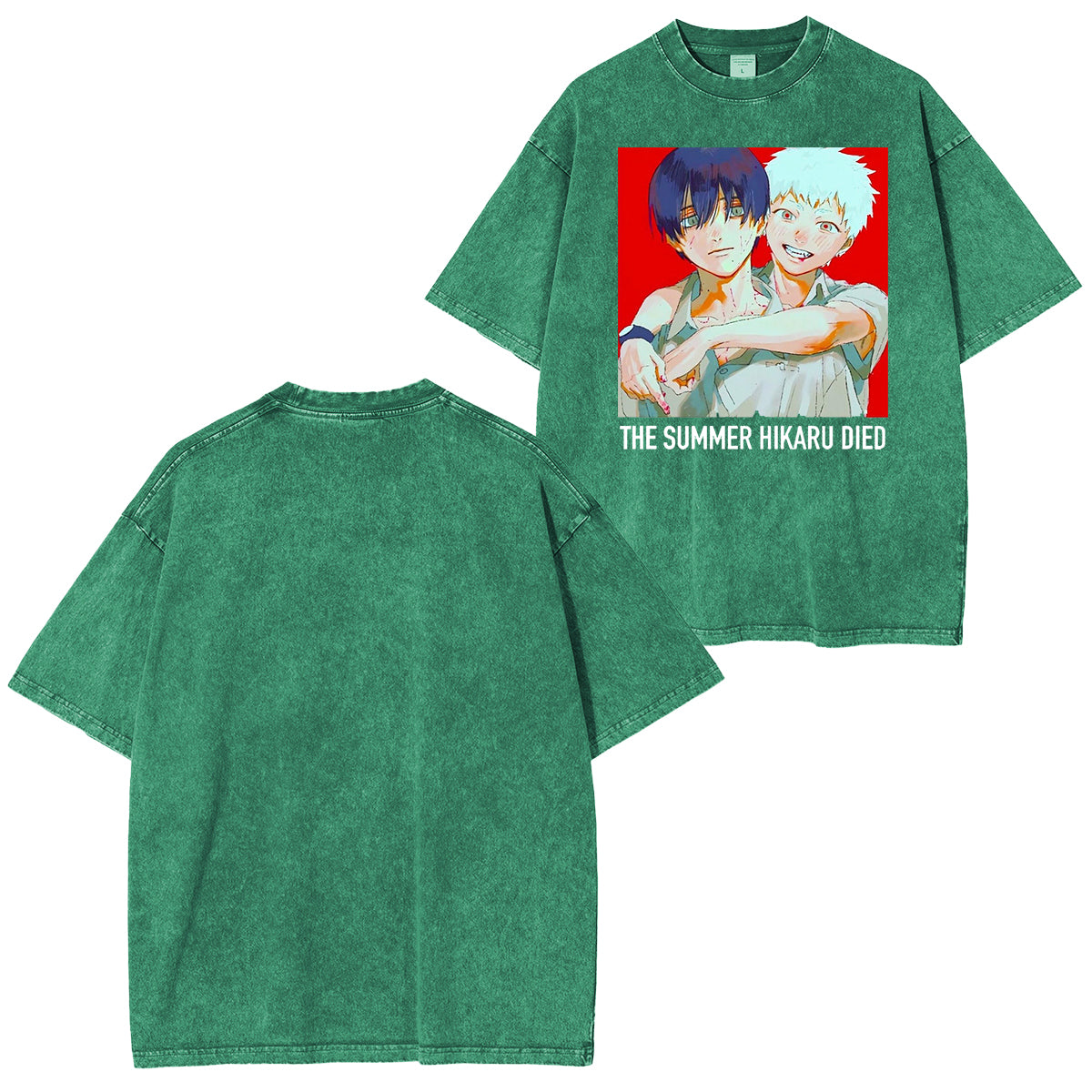 thesummerhikarudied:Camiseta con lavado retro doble de arte oficial de Hikaru y Yoshiki
