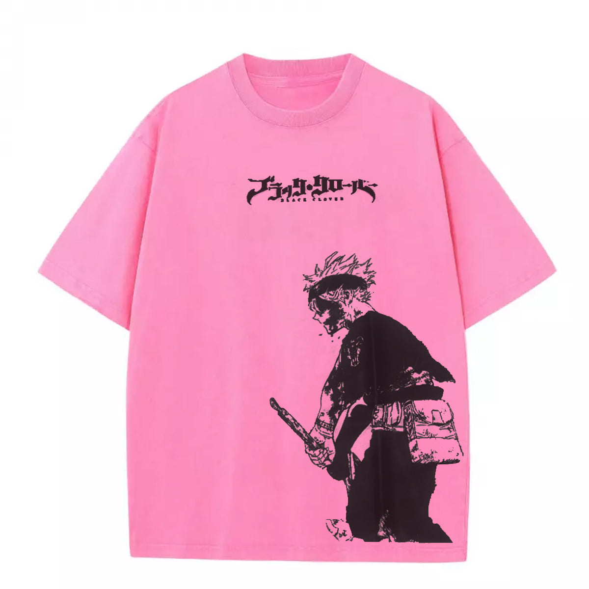 Asta x Black Bulls Black Clover Anime Double Printed Vintage Washed Tee Unisex