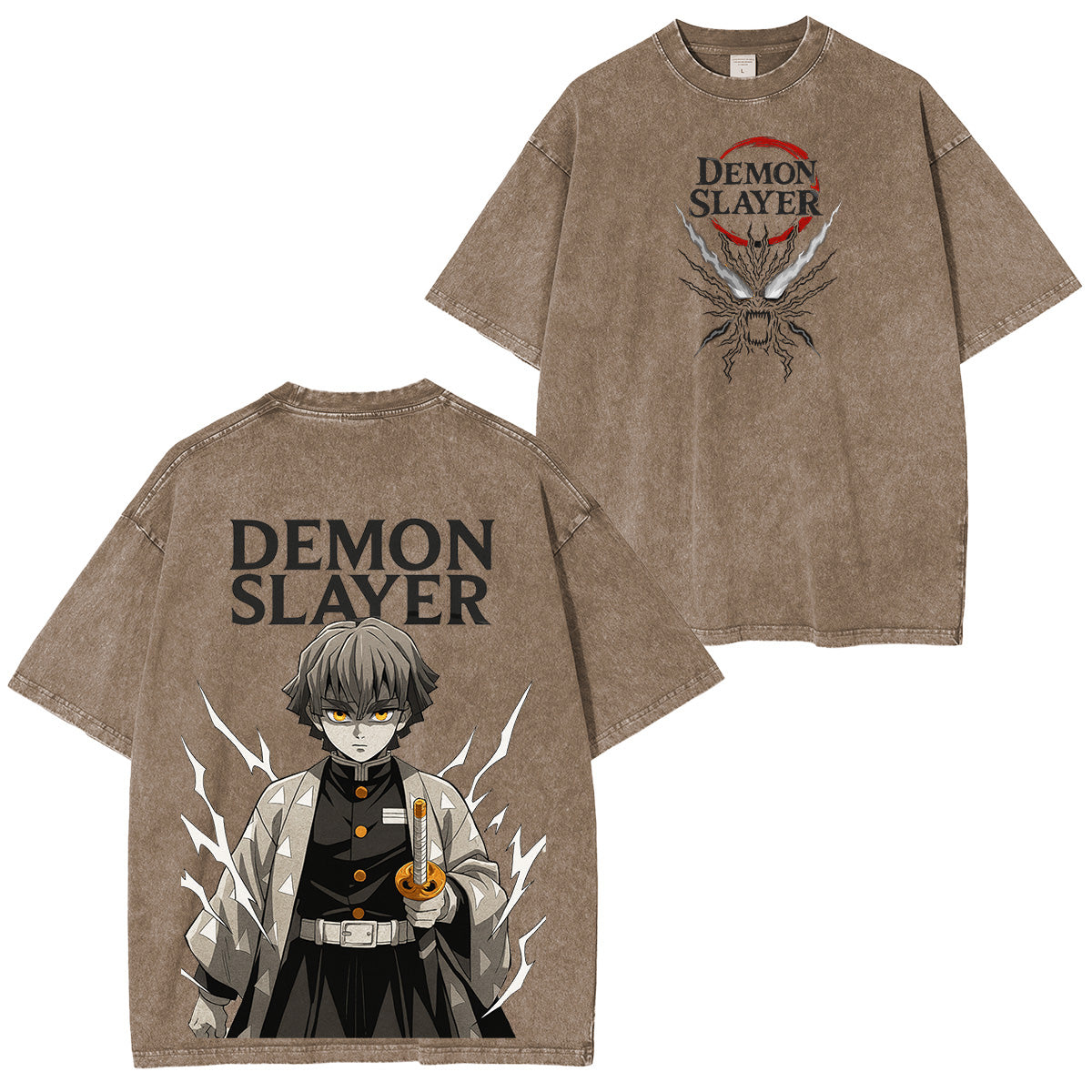 Camiseta lavada unisex Zenitsu Demon Slayer