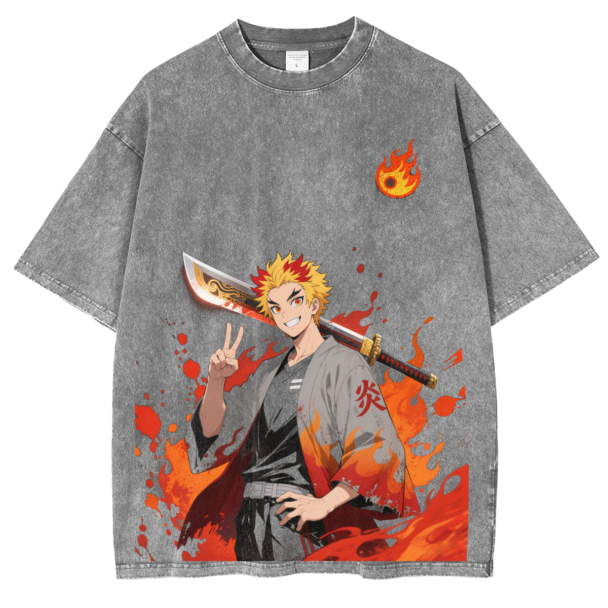 Camiseta Anime de Rengoku Kyojuro de Demon Slayer