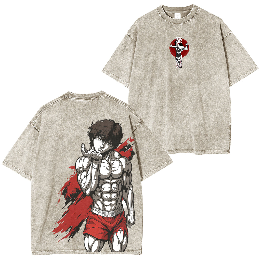 T-shirt unisexe vintage lavé Baki Hanma Anime Manga