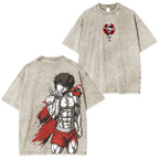 T-shirt unisexe vintage lavé Baki Hanma Anime Manga